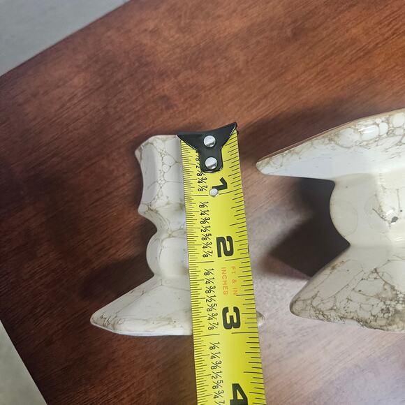 Vintage 90s PartyLite Ivory Crackle Pillar Candle Holder Set of 2 - Cream - Picture 7 of 7